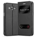 Cadorabo Schutzhülle für Samsung Galaxy GRAND PRIME Hülle in Schwarz Handyhülle Book Case Cover Etui