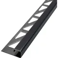 Fliesenschiene Eckprofil Quadratprofil Edelstahl, Fliesenprofil - Schwarz Gebürstet 2,5m X 12,5mm, 1 Stück - Dalsys