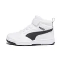 Puma Unisex Kids Puma Rebound V6 Mid Ac+ Ps Sneakers, Puma White-Puma Black, 28 EU