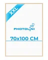PHOTOLINI Bilderrahmen 70x100 Natur, großer Bilderrahmen 70x100 Holz MDF, Poster Rahmen 100x70 XXL mit bruchsicherem Acrylglas zum Aufhängen & Zubehör - Picture Frame für Poster, Fotos & Puzzle