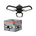 Osram Highbay Blade Deckenlampe in Schwarz, Aluminium, mit verstellbaren Lichtflügeln, bietet 40 W bzw. 4300 lm in Neutralweiß mit 4000 K, E27 Schraubgewinde, 337.5 mm Durchmesser, IP20