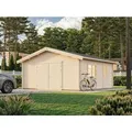 Palmako Holzgarage Roger mit Holztor Natur 540 cm x 540 cm