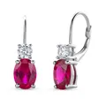 Miore Damen Ohrhänger - Sterling Silber 925 mit Rubinen 2 Kt & Zirkonia 0.9 Kt