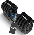 NEOLYMP Kurzhantel Hanteln verstellbar 2-40kg- 8-12 Gewichtsstufen mit Drehgriff-Dumbbell, (Ergonomisch, rutschfest und platzsparend - Hanteln verstellbar), 1 x 40kg
