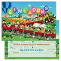 Partycards Einladungskarten Kindergeburtstag Mädchen und Junge, 12 Stück, Postkartenformat A6, Kinder Einladungskarten Geburtstag, Einladungskarten Kindergeburtstag Junge