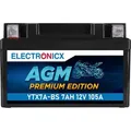 Electronicx YTX7A-BS AGM Motorradbatterie 12V 7Ah ▶ Wartungsfrei Motorrad Quad
