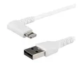 StarTech.com 1m USB-A auf Lightning-Kabel - 90° rechtwinkliges USB Typ-A auf Ladekabel - Synchronisationskabel - Apple MFi-zertifiziert iPad/iPhone 12 - Weiß (RUSBLTMM1MWR)
