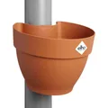 elho Vibia Campana Fallrohrpflanzgefäss 40 - Blumentopf für Regenrohr - vertikaler Garten - 100% recyceltes Plastik - Ø 21.6 x H 16.3 cm - Braun/Terra