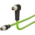 Metz Verbindungsleitung M12 ST-M12 ST 8-pol X-kodiert gewinkelt-gerade 5m (S/FTP, CAT6a, 5 m) (142M2X19050)