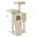 Kratzbaum Katzenbaum Kletterbaum 115 cm Kratzbrett Beige FEANDREA PCT141M01