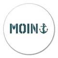 Huuraa Aufkleber Moin Anker 10cm rund Sticker Geschenkidee