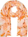 styleBREAKER Damen Schal mit Aquarell Marmor Muster und Metallic Akzenten, leichtes Tuch in Pastell Tönen, Stola 01016229, Farbe:Orange