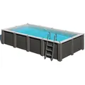 GRE Composite Pool 606x326x124 cm Grau inkl. LED & Sandfilter 6 m³/h Set
