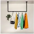 RSR Hangers Kleiderstange U-Form Garderobe Industrial Design Deckenmontage Schwarz 50 cm x 50 cm