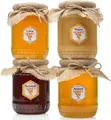 Natural Food - Rohhonig - 4 kg - Linde & Buchweizen & Akazien & Rapshonig in Glasbehältern - Absolut Rein, Roh, Natürlich, Unverpasteurisiert - Frisch vom Imker