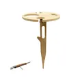 UNUS Garden Weintisch klappbar Outdoor, Weinhalter aus Bambus Holz, Natur, Weinglashalter für Picknick, Camping oder Garten, inklusive Taschenmesser mit Korkenzieher und Flaschenöffner