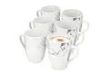 SÄNGER Becher Kaffeebecher Bilgola Marmor, 6-tlg., Porzellan, Weiß, ⌀8,5x10,5cm, 350ml, Erweiterbar, PREMIUM COLLECTION