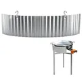Tomishop Windschutz für Gasbrenner & Paellapfannen – Einfache Einhängung – 68 × 15 cm Stahl-Elemente – Gleichmäßige Hitzeverteilung