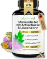 Mariendistel Komplex Hochdosiert – 365 Mariendistel Leber Komplex Kapseln – JAHRESVORRAT mit Artischocken Extrakt & Symarin als Leber Komplex Kapseln – Milk Thistle Capsules – 1 Kapsel/Tag