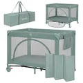 Lionelo Laura 2-in-1 Reisebett bis zu 15 kg Laufgitter von 0 bis 36 Monate Seitlicher Einstieg T25 Schaumstoffmatratze, 2 Höhenstufen, Reisetasche, Räder mit Bremse