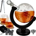 Whisky-Set Globus Zubehör Whisky-Karaffe Whisky-Gläser Stein-Eiswürfel 850 ml 22553