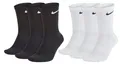 Nike 9 Paar Socken Herren Damen Weiß Grau Schwarz Tennissocken Sportsocken Sparset SX7664 Größe 34 36 38 40 42 44 46 48 50, Sockengröße:38-42, Farbe:schwarz/schwarz/schwarz