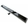 Bernstein - Edelstahl-duschrinne Gl01 Ablaufblende Glas Schwarz 70cm