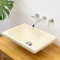Stein-Waschbecken aus Terrazzo 50 x 35 x 15 cm eckig Naturstein wohnfreuden