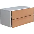 Mid.you Nachtschrank, Weiß, Honigeiche, Holzwerkstoff, 2 Schublade(n) Schubladen, 60x30x32 cm, Schlafzimmer, Nachttische