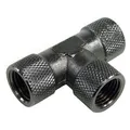 Aquatuning T-Stück Innengewinde G1/4 kompakt gerändelt black ni (64131)