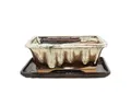 Exotenherz Pflanzschale Bonsai-Schale mit Unterteller Gr. 8 Zoll braun-beige eckig G93 L 21cm (1 St)