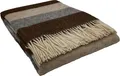 Wohndecke Fair de luxe | 100% Wolle (Chocolate Chip/Taupe/Creme Blau)