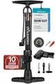 Fahrradpumpe alle Ventile * Test SEHR GUT - 10 Jahre GARANTIE * Leistungsstarke Luftpumpe Fahrrad– Fahrradpumpe Französisches Ventil - Standpumpe mit Manometer - Pumpe Standluftpumpe