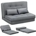COMHOMA Relaxsessel Bodensofa Klappbar Bodensessel mit Schlaffunktion Lazy Sofa, gepolsert mit 5-stufig Verstellbarer Rückenlehne beige - Grau