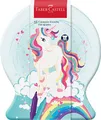 Faber-Castell 155544 - Filzstifte Set Connector Einhorn, 33er Metallbox Schneekugel, auswaschbar, Malset für Kinder