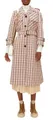 PRADA Mantel Jacke Checked Trench Coat Belted Lined Tattersall Parka Schurwolle