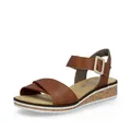 Rieker Damen Klassische Sandalen V3691, Frauen Sandalen,Freizeitschuhe,Sommerschuhe,offene Schuhe,Strandschuhe,braun (22),41 EU / 7.5 UK