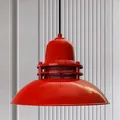 Hängelampe Metall Rot Retro Pendelleuchte