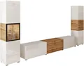Home affaire Wohnwand BERLIN III, Vitrine Türschlag links/rechts wechselbar, (Komplett-Set, 3-St), moderne grifflose Mediawand Breite 260 cm, Vitrine mit Verglasung