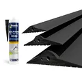 DQ-PP GARAGENTOR DICHTUNG – 1m – 15mm x 80mm – inkl. Montagekleber – schwarz – Bodenabdichtung aus EPDM – Gummidichtung – Garagendichtung – Gummischwelle – Türschwellendichtung Bodenplatte