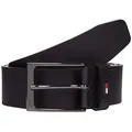 Tommy Hilfiger Ledergürtel LAYTON 3.5 cm breit Metallpatch, Einfachdornschließe schwarz 90