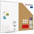 ALLboards Magnettafel ALLboards Kombitafel 2 in 1 Magnettafel & Kork-Pinnwand 90 cm x 120 cm