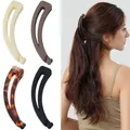 4 Stück Groß Bananen Haarspange Vintage Bananenspange Pferdeschwanz Haarklammer
