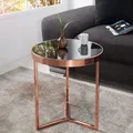 riess-ambiente Design Beistelltisch Original ASTRO 50cm kupfer Metall schwarze Glasplatte rund Couchtisch Tisch