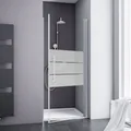 SCHULTE Drehtür "Alexa Style 2.0", Höhe: 192 cm, aluminiumfarben, Scheibenstärke: 5 mm - grau