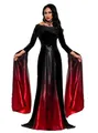 Underwraps Vampir-Kostüm Vampirlady - Horror Halloween Kostüm Damen, Satinglänzendes Kleid für düstere Damen