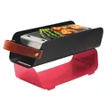 UNA Holzkohlegrill Erdbeerrot Tragbarer Tischgrill Balkongrill Campinggrill