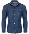 Rock Creek Herren Jeans Hemd Herrenhemd Denim Jeanshemd Vintage mit druckknöpfen Regular Fit Stehkragen Kentkragen Langarm Männer Hemd H-270 Blau 3XL