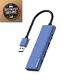 USB 3.0 Hub 4 Port Aluminium Ultra Slim Blue LED