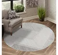 Carpet City Teppich LINDO 8877, rund, Höhe: 11 mm, Kurzflor, Hochtief-Muster/ 3D-Effekt, Boho-Stil, Wohnzimmer